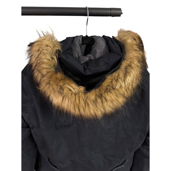 Helstons Black Heavyweight Parka Motorcycle Jacket with Faux Fur Trim Hood - Picture 6 of 13